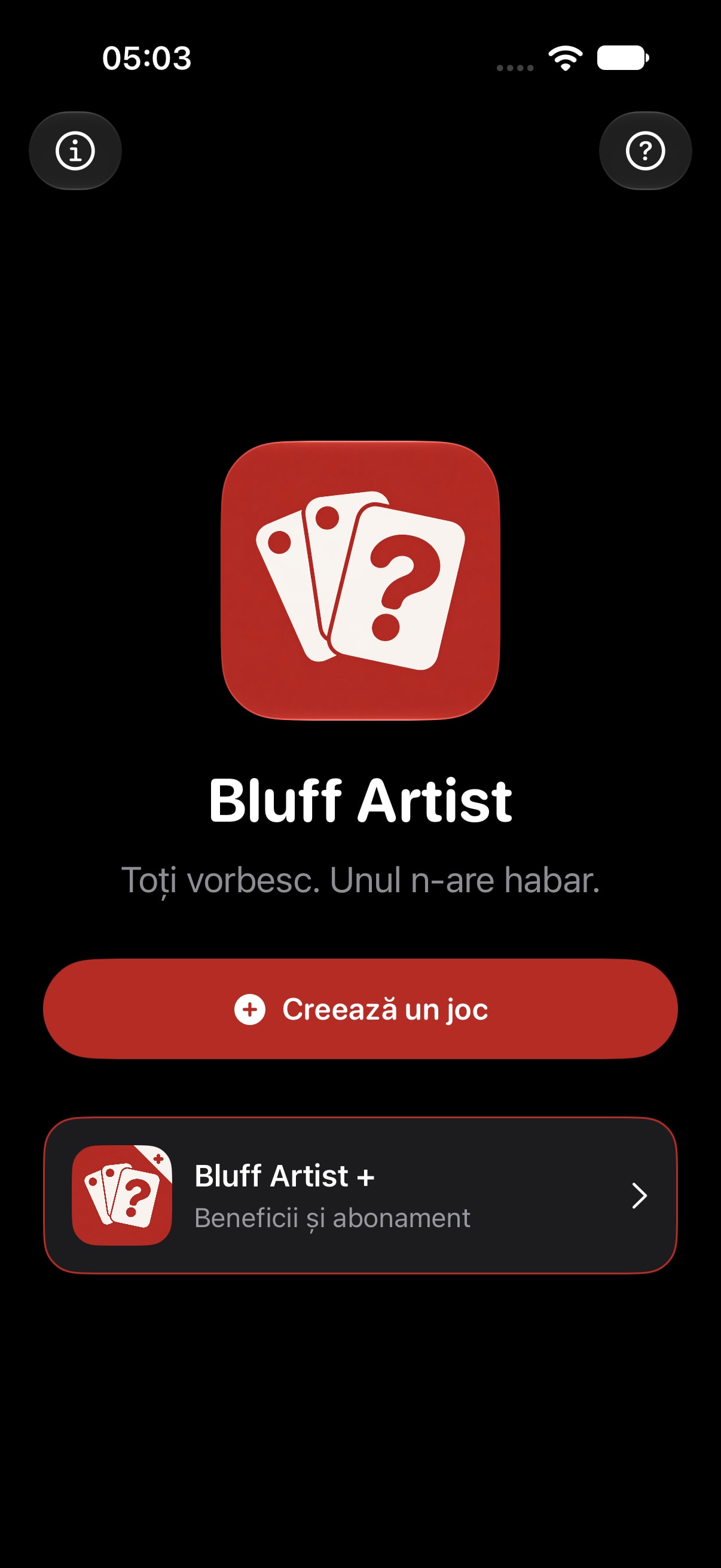 Bluff Artist: iPhone Home screen in dark appearance