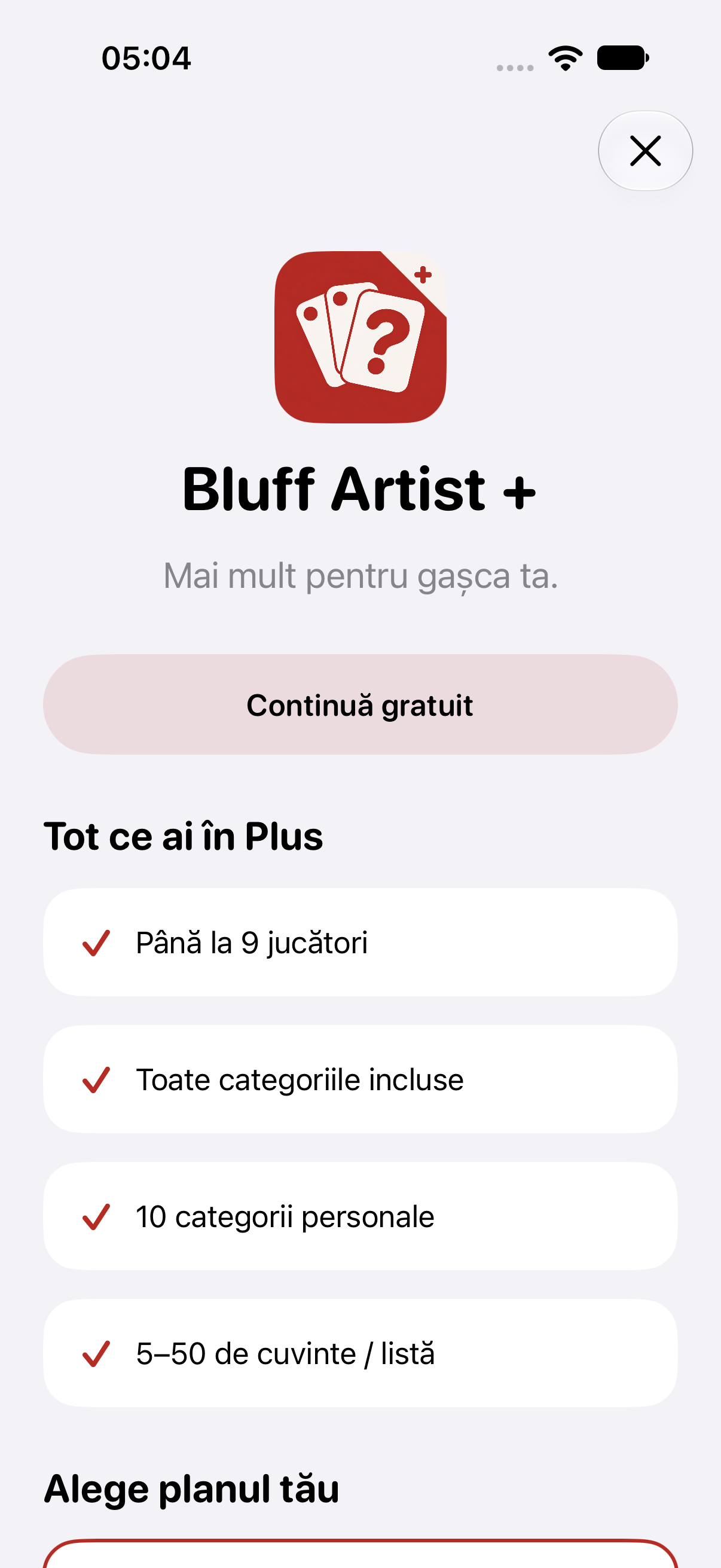Bluff Artist: welcome and free continuation on iPhone